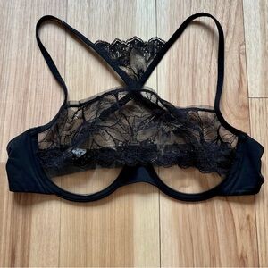 LIVY Gatsby Underwire Black Lace and Mesh Bra in size 34B